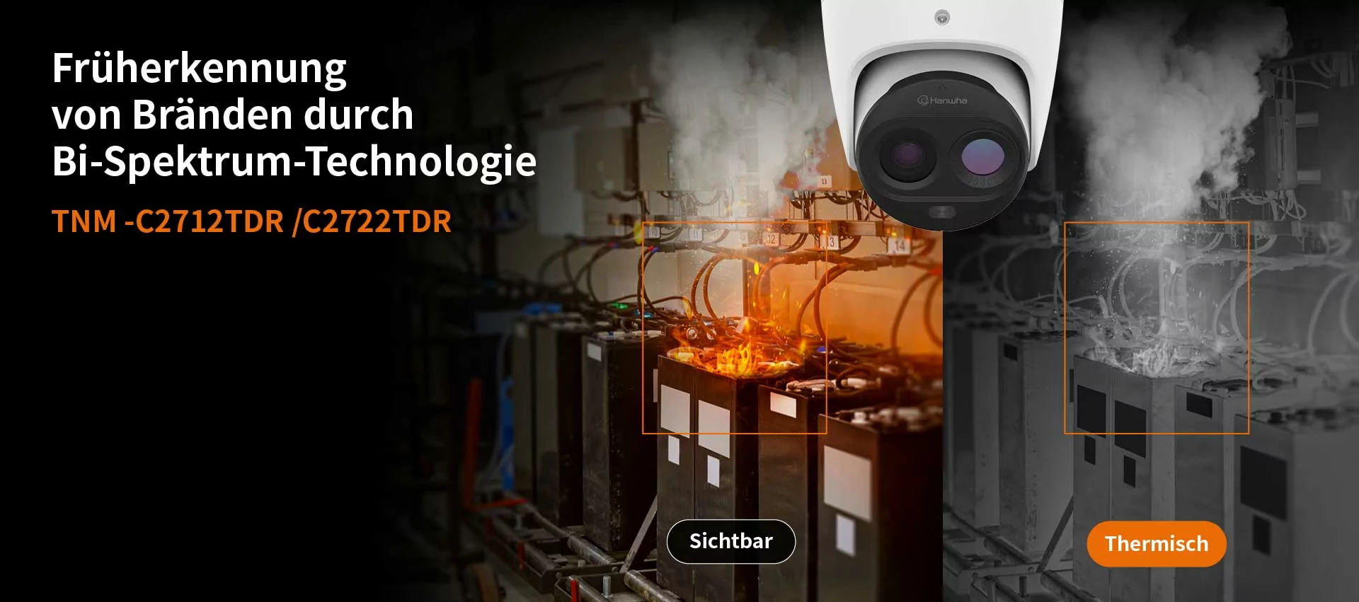 Hanwha Vision: Bi-spektrale Früherkennungskameras für Brände