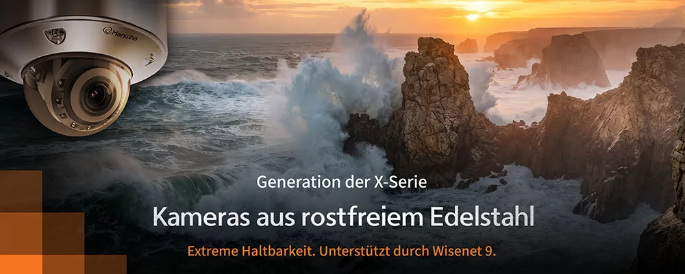 Robust und intelligent: Neue Edelstahl-KI-Kameras von Hanwha Vision