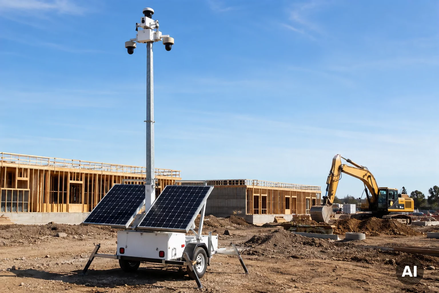 Baustelle mit mobilem Videoturm
