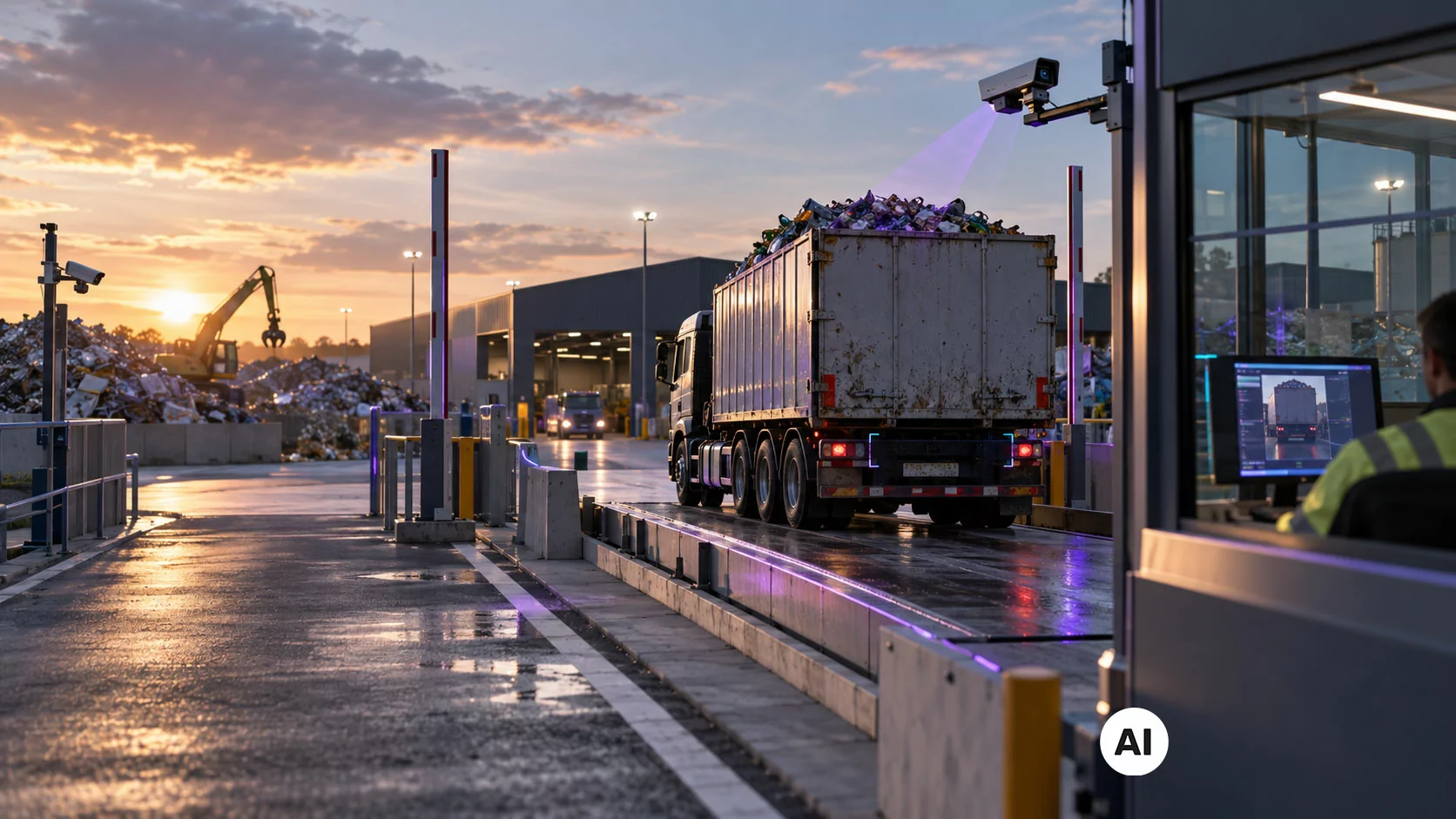 Automatisierter Recyclinghof mit Fahrzeugwaage
