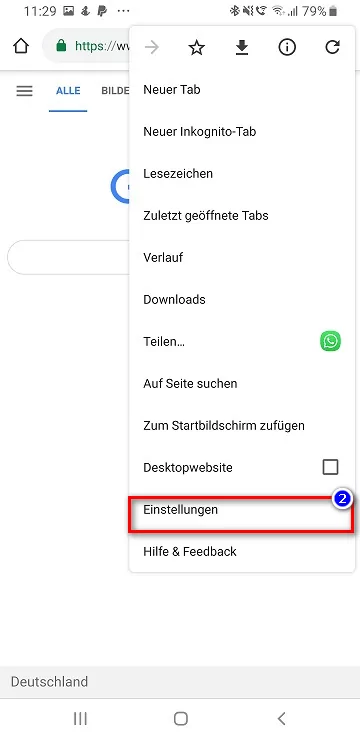 Android Einstellungen
