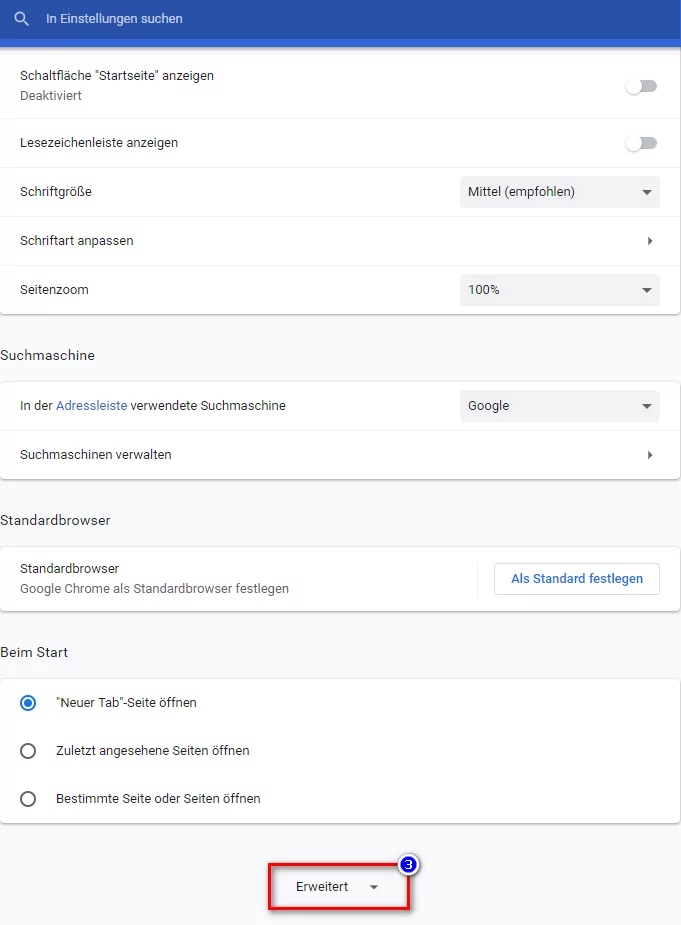 Chrome Erweitert