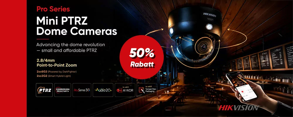 Hikvision Mini-PTRZ: Vom 15. September bis 15. Oktober 50% Aktionsrabatt sichern