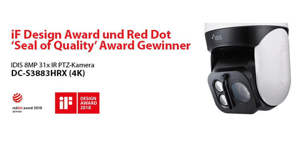 Idis: PTZ-Kamera gewinnt zwei renommierte Designpreise