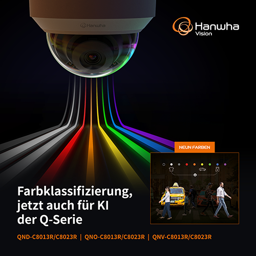 Farbklassifizierung für KI der Q-Serie von Hanwha Vision