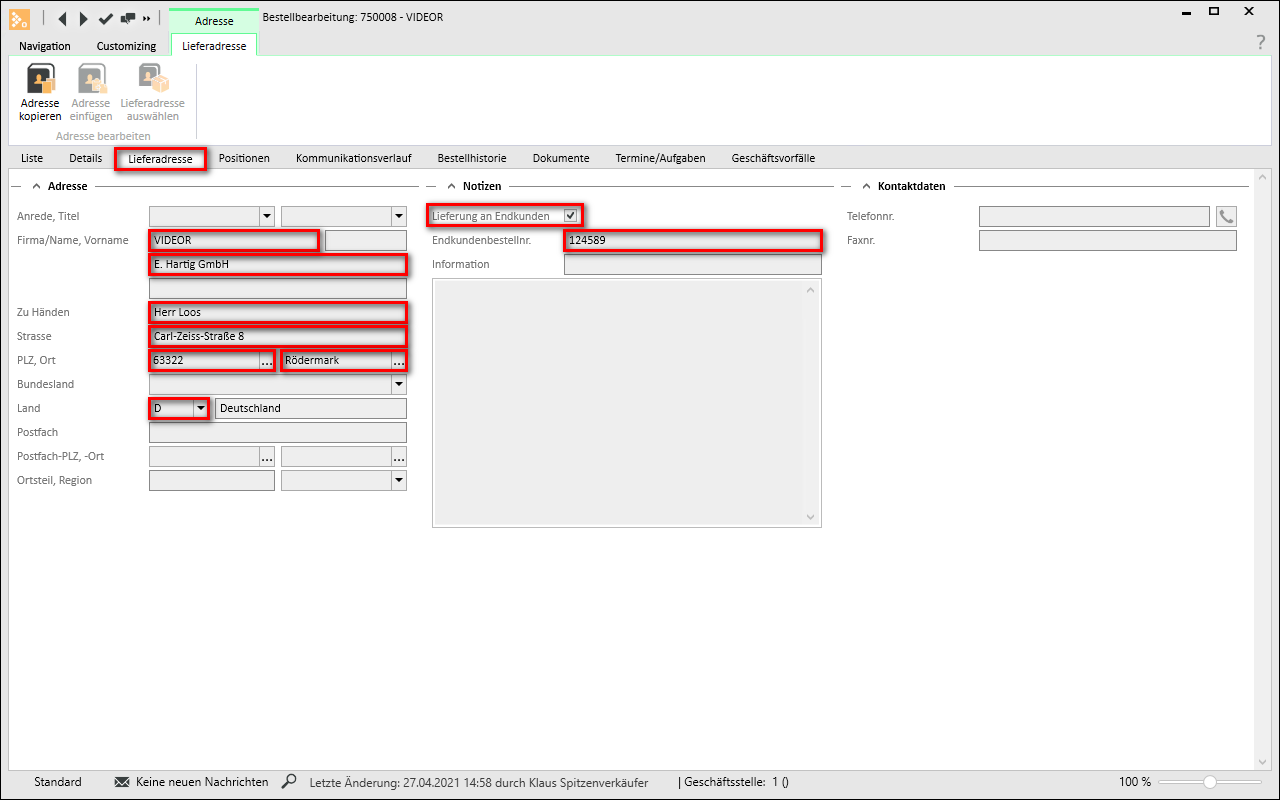 LieferungAnEndkunden