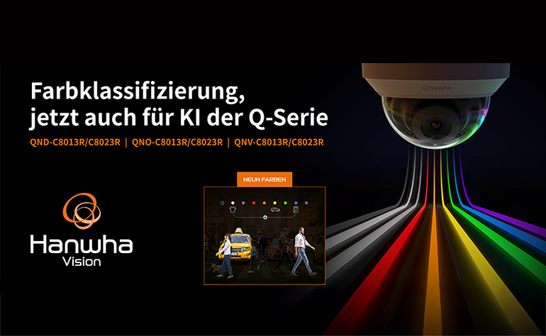 Hanwha Vision erweitert die Q-Serie AI um die fortschrittliche Objekt- und Attributfarberkennung